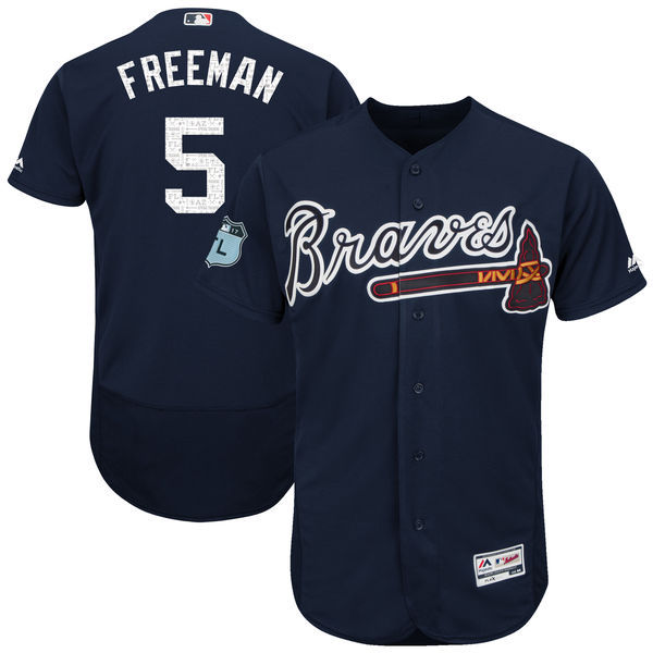 2017 MLB Atlanta Braves #5 Freeman Blue Jerseys->new york knicks->NBA Jersey
